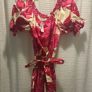 Romper Pink Floral Dress